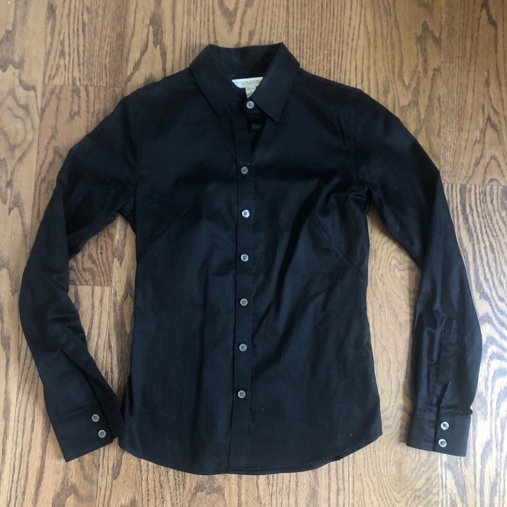 Banana Republic fitted dress shirt Black sz XS